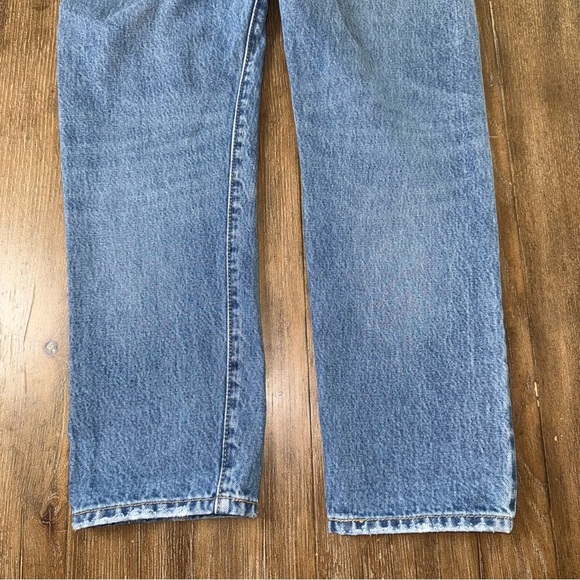 LEVI'S Premium Wedgie Straight Leg High Rise Blue Jeans Ankle distressed - Picture 13 of 13